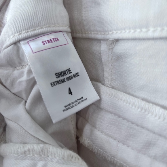 Express High Waist Ivory/White Shorts with Chic Tie Belt - Picture 9 of 10